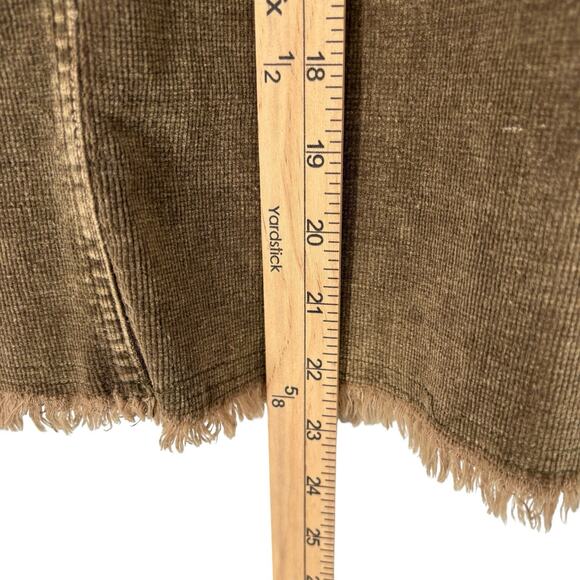 Vintage 70's Ojai Corduroy Skirt Raw Edge Soft Stretch Boho Hippie Nature Sz 14 - Picture 4 of 7